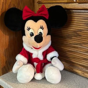 Vintage Santa Mrs. Claus Minnie Mouse Plush 17” Tall Sitting